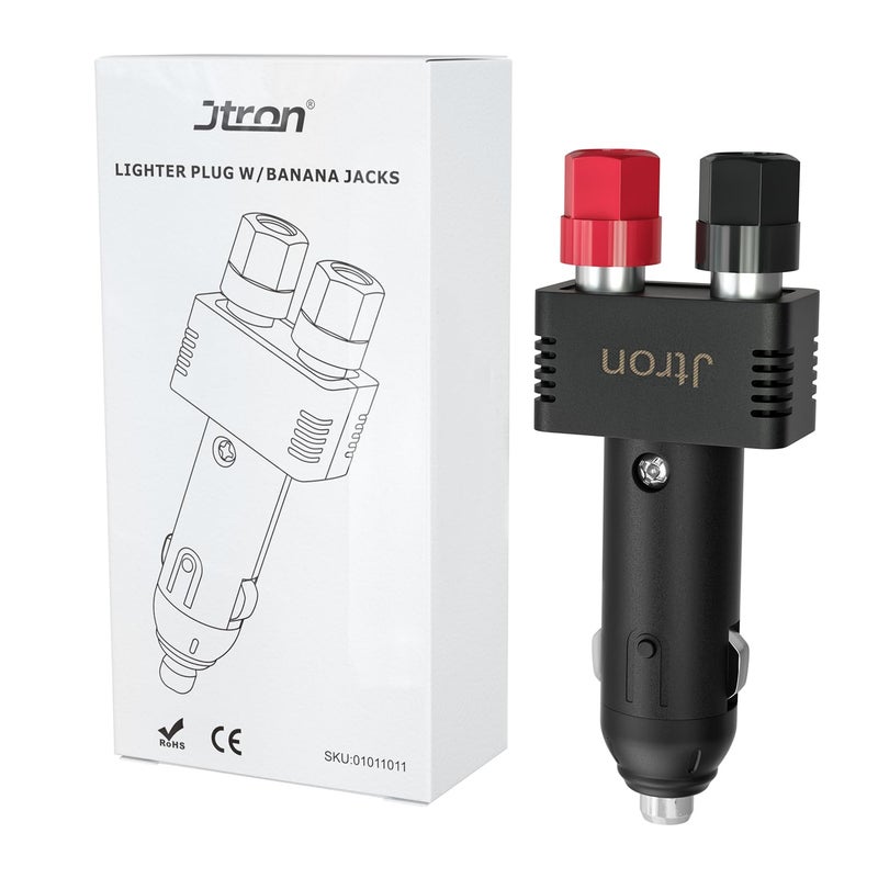 Jtron Dc 12v 10a Male Cigarette Lighter Plug with Power Wiring Cable Car to Take Power Black Power Cord for Inverter - Image 1